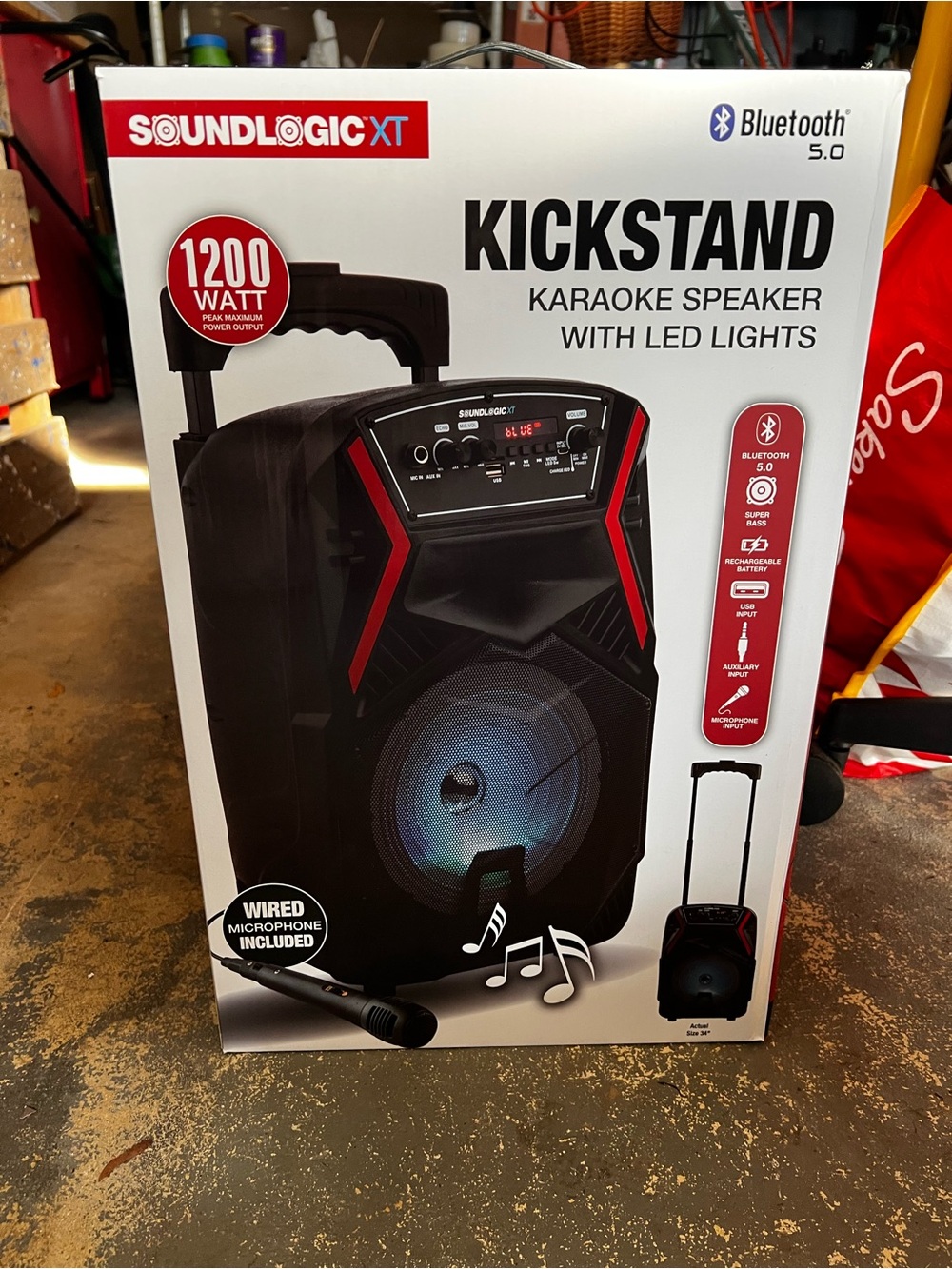 New Portable Karaoke Machine Bluetooth Speaker Soundlogic XT Bluetooth 5 LED